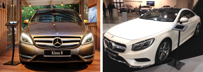 Kioski multimedialne Mobi-Stand w Stacji Mercedes i na targach motoryzacyjnych Motor Show