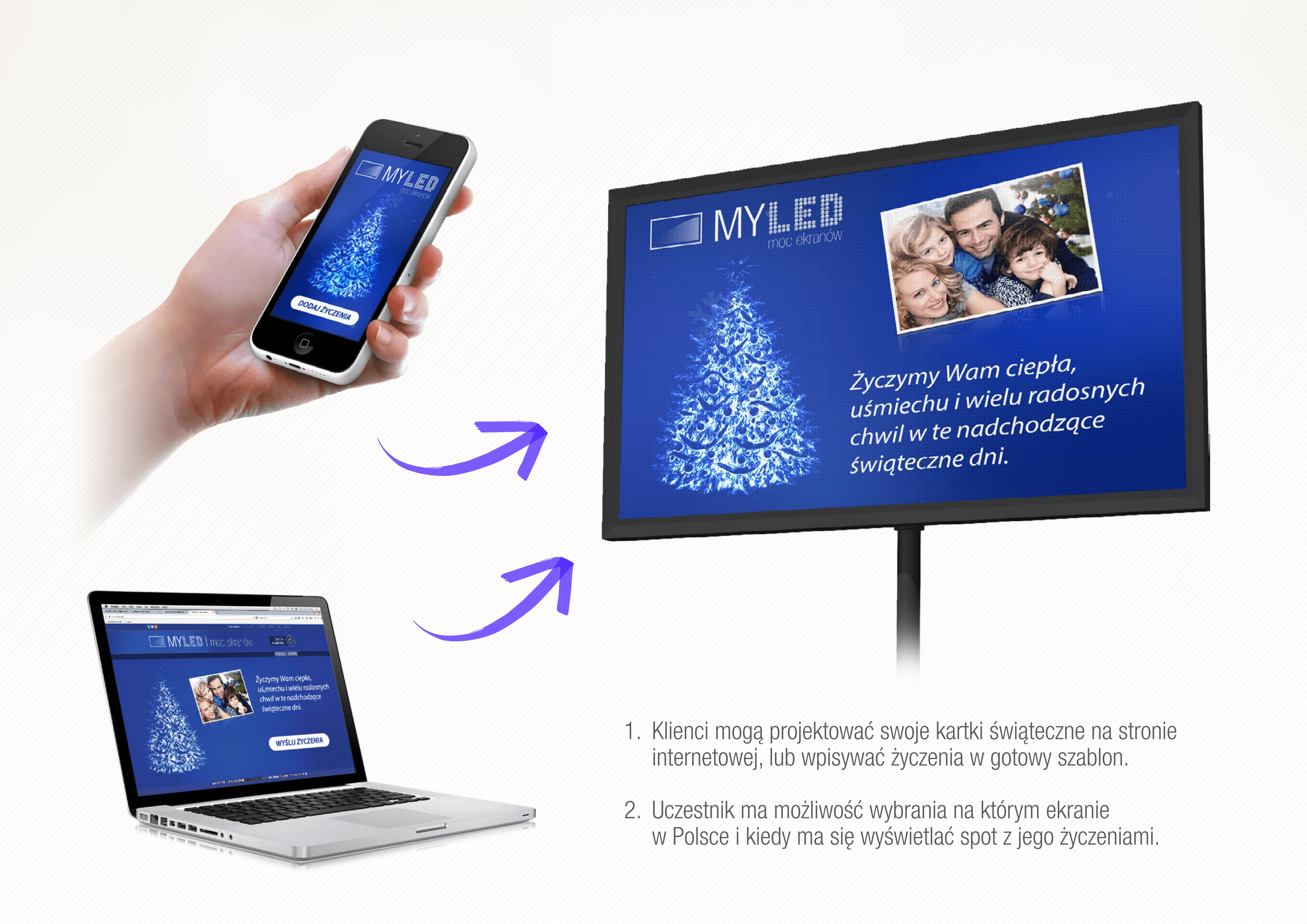 Kampanie świąteczne korzystające z integracji nośników LED zaproponowała w tym roku agencja MyLed