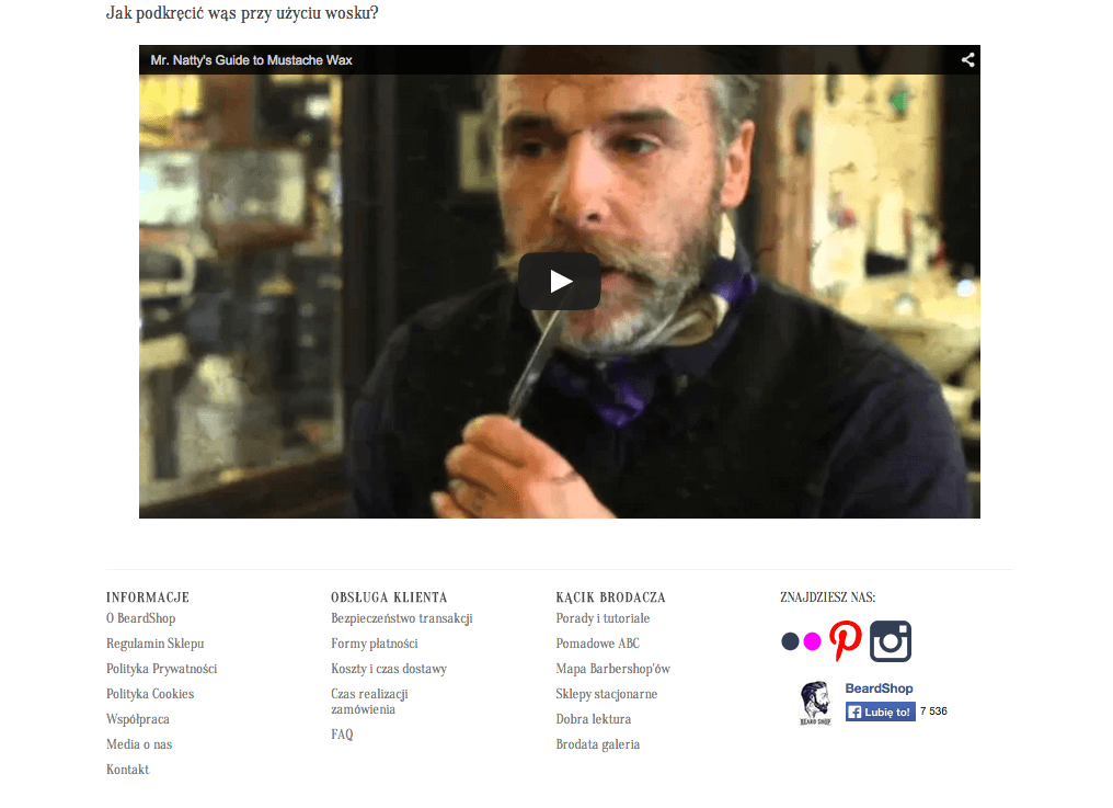 Sekcja poradnikowa sklepu Beardshop