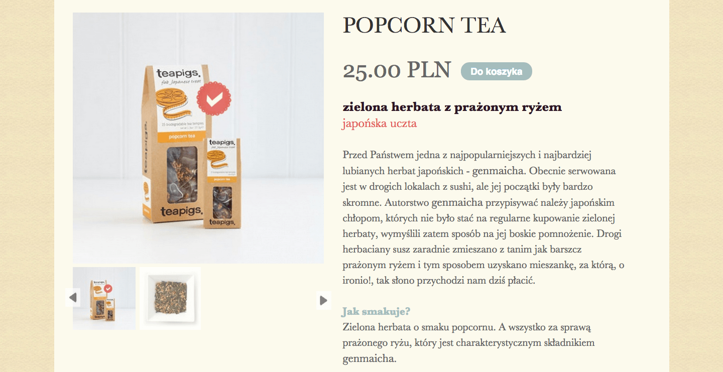 Strona produktowa w sklepie Cudmiodherbata