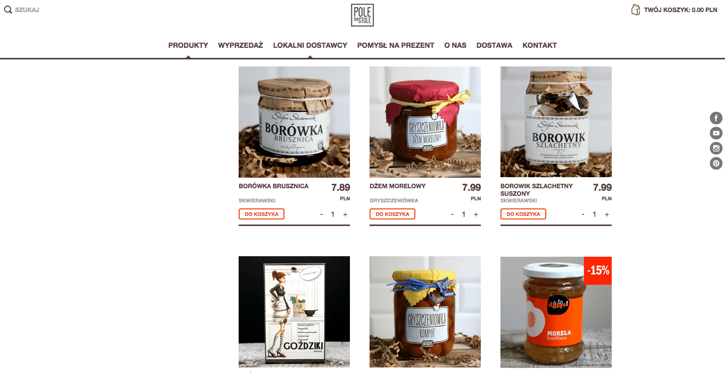 Strona produktowa sklepu Polenastole.pl