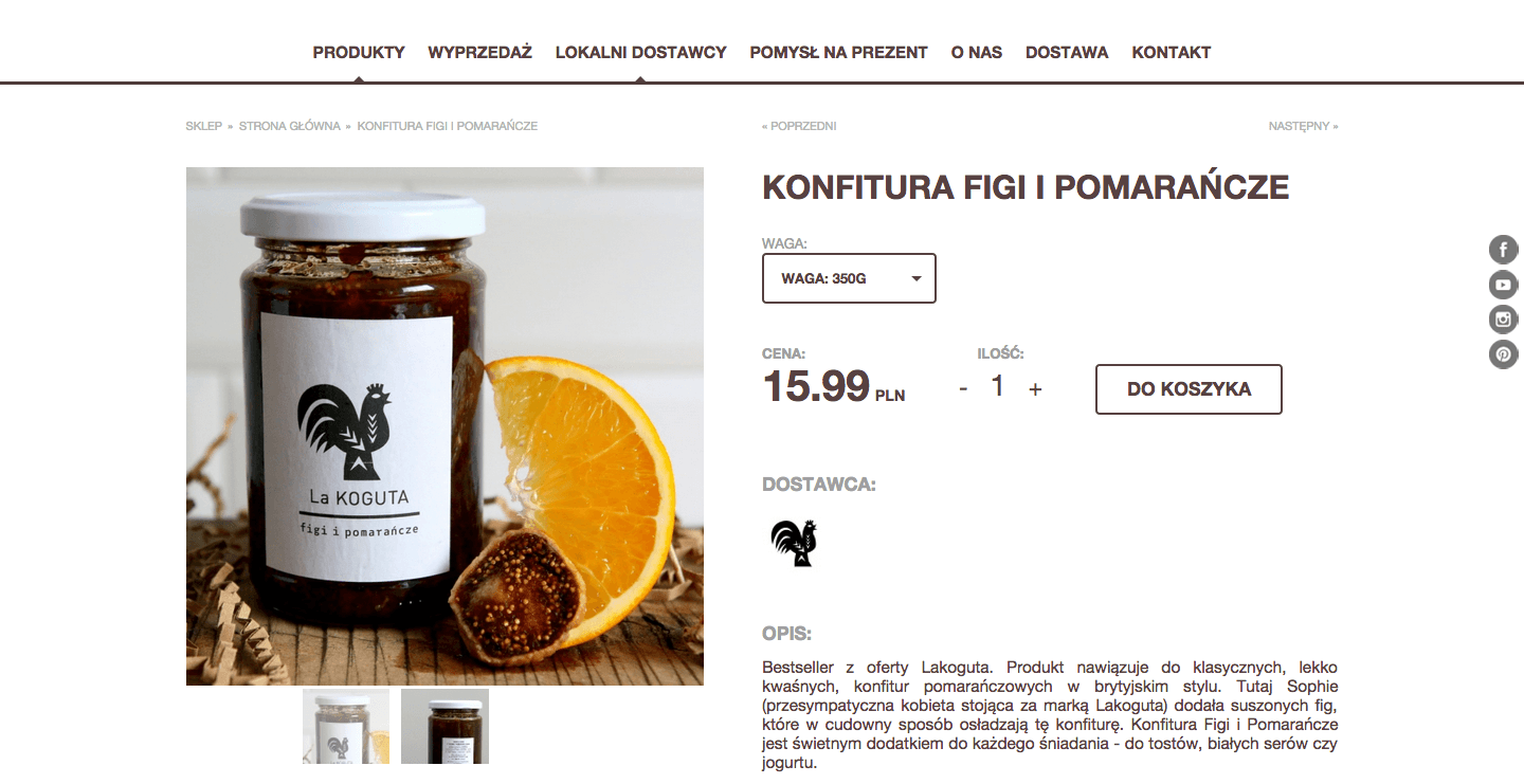 Strona produktowa sklepu Polenastole.pl