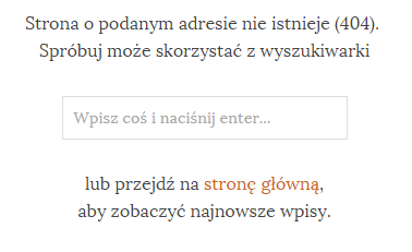 Strona błędu 404 serwisu wpsamurai.pl