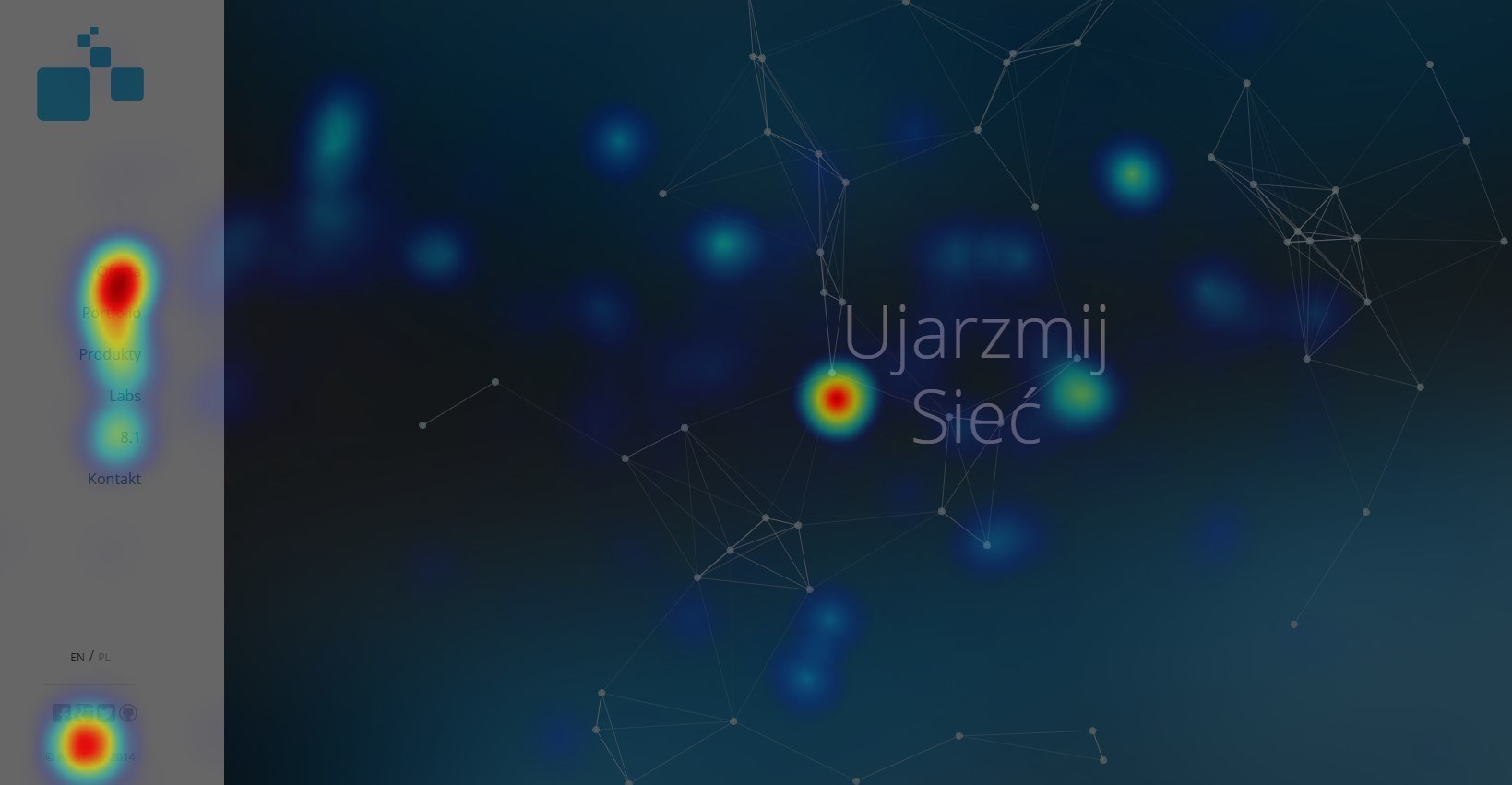 Przykładowa heat mapa wygenerowana na stronie internetowej