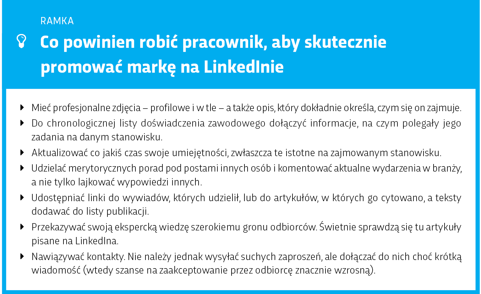 Ramka: Skuteczna promocja pracownika na LinkedIn