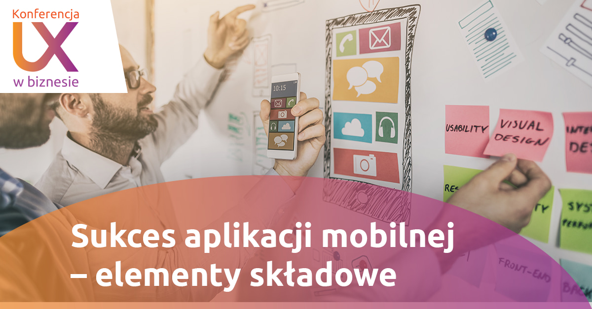 Panel 1: grafika mężczyzny planującego projekt aplikacji mobilnej