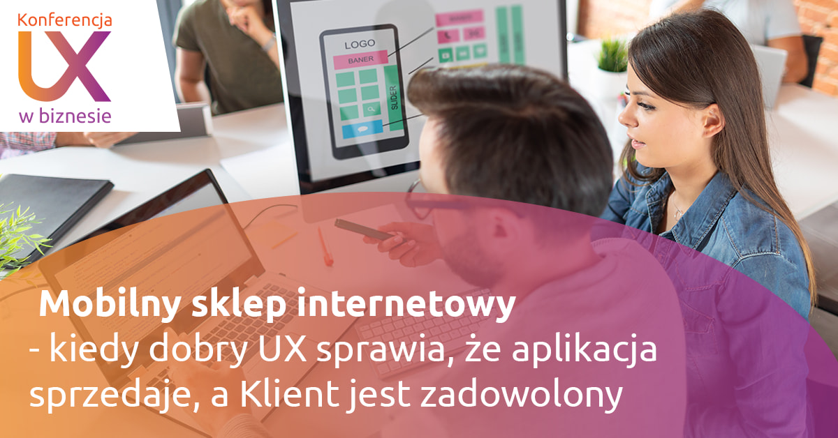 Panel 2 Konferencja UX w biznesie. Dwójka ludzi przy komputerze