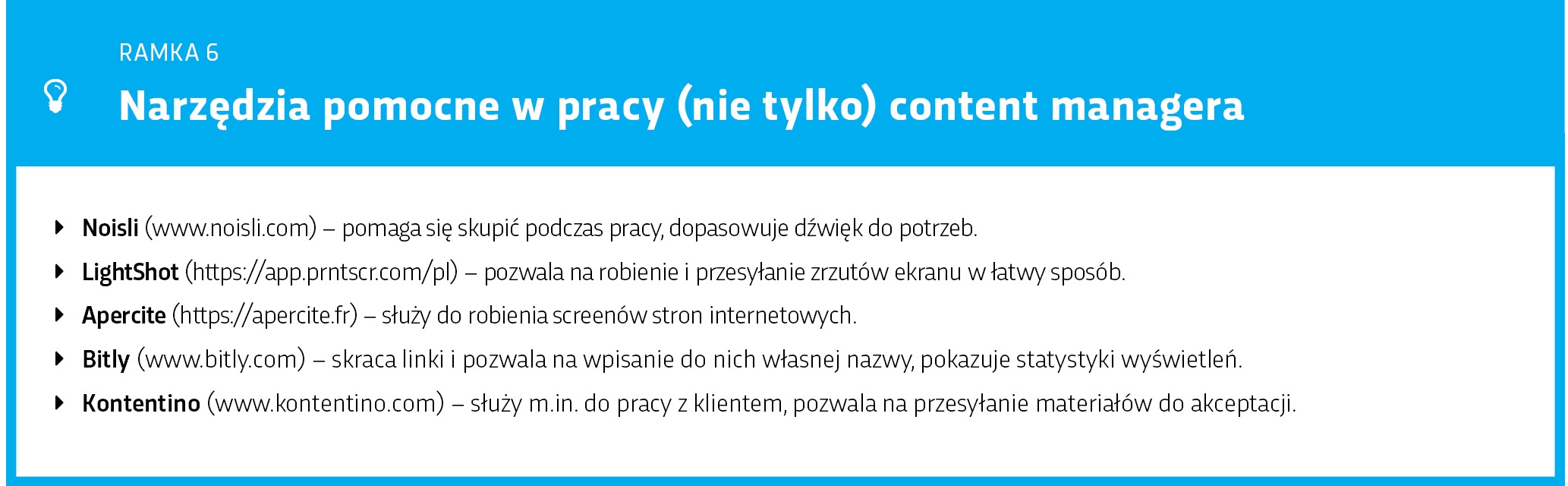 Narzędzie content managera i nie tylko