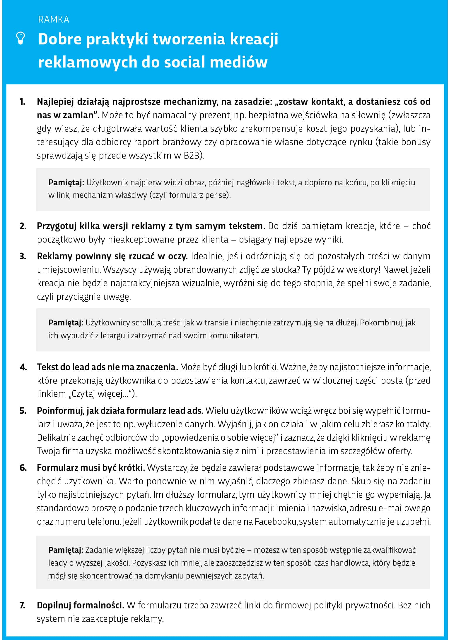 Dobr e praktyki tworzenia kreacji facebook lead ads