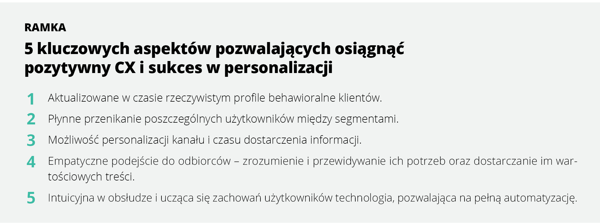 5 kluczowych aspektów pozwalających osiągnąć pozytywny CX i sukces w personalizacji