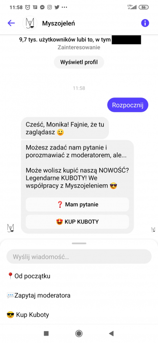 czatbot w messengerze