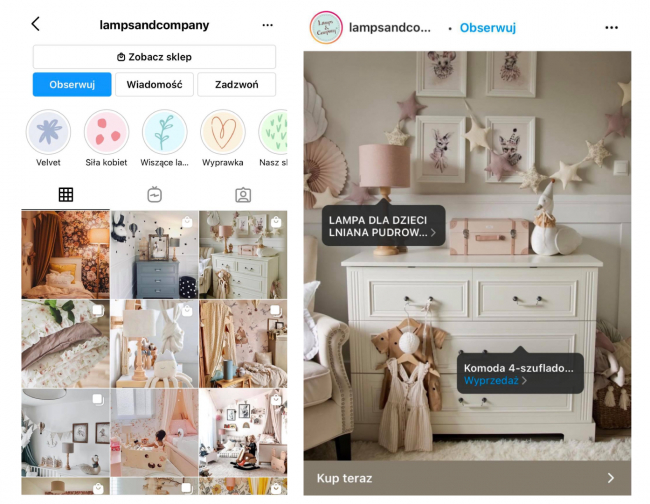 Reklama naturalnie wpisująca się w stylistkę Instagrama