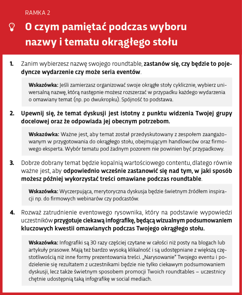 O czym pamiętać podczas wyboru nazwy i tematu okrągłego stołu