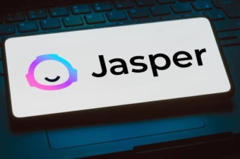 November 24, 2023, Brazil. In this photo illustration, the Jasper AI logo is displayed on a smartphone screen