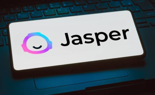 November 24, 2023, Brazil. In this photo illustration, the Jasper AI logo is displayed on a smartphone screen