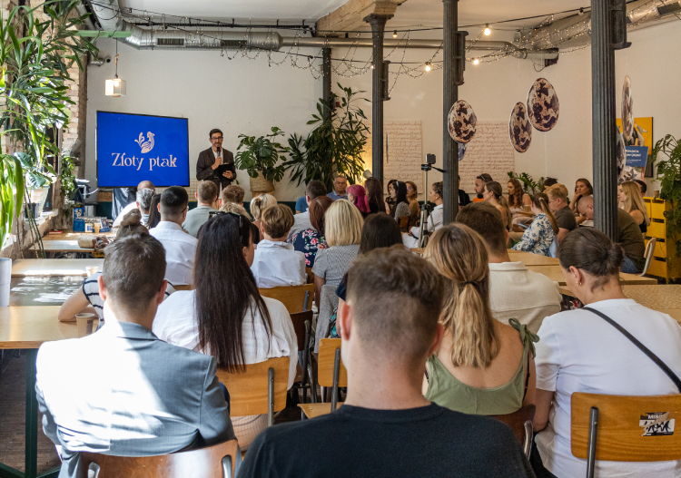 Łukasz Murawski na inauguracji marki Złoty Ptak