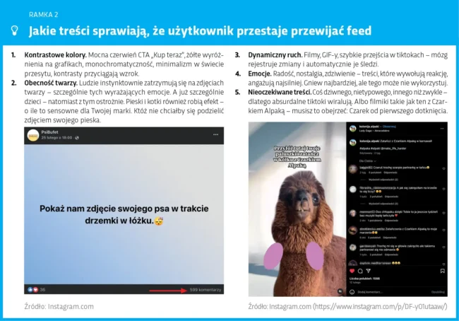 Ramka treści, które sprawiają, że użytkownik przestaje przewijać feed