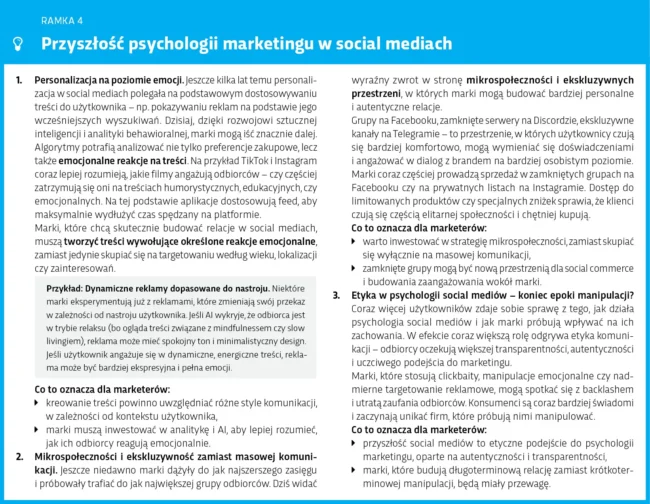 Ramka przyszłość psychologii marketingu w social mediach