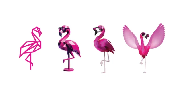 Maskotka marki JUST Creative w wersji 2D i 3D
