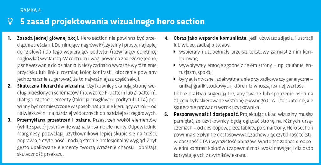 5 zasad projektowania wizualnego hero section