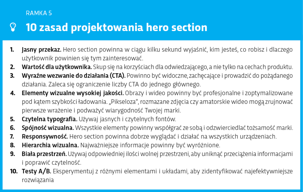 10 zasad projektowania hero section