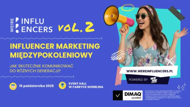 grafika promująca konferencję „Influencer marketing międzypokoleniowy”