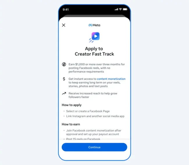 Screen prezentujący funkcję Creator Fast Track