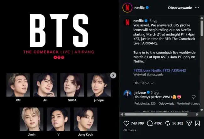 kampania BTS i Netflix