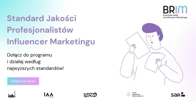 grafika promująca standard jakości profesjonalistów influencer marketingu