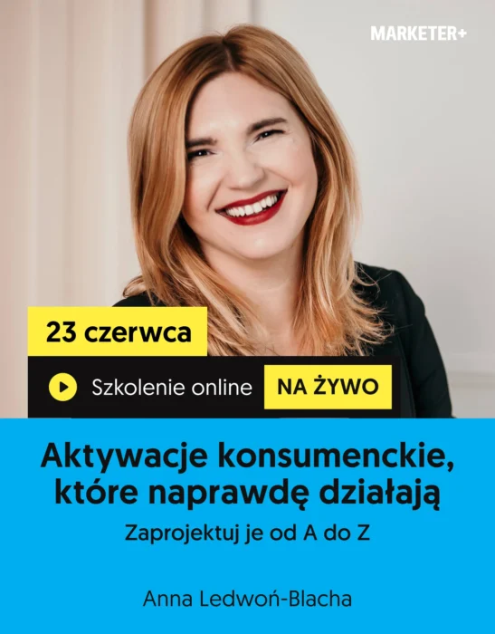 baner szkolenia online „Aktywacje konsumenckie, które naprawdę działają. Zaprojektuj je od A do Z”